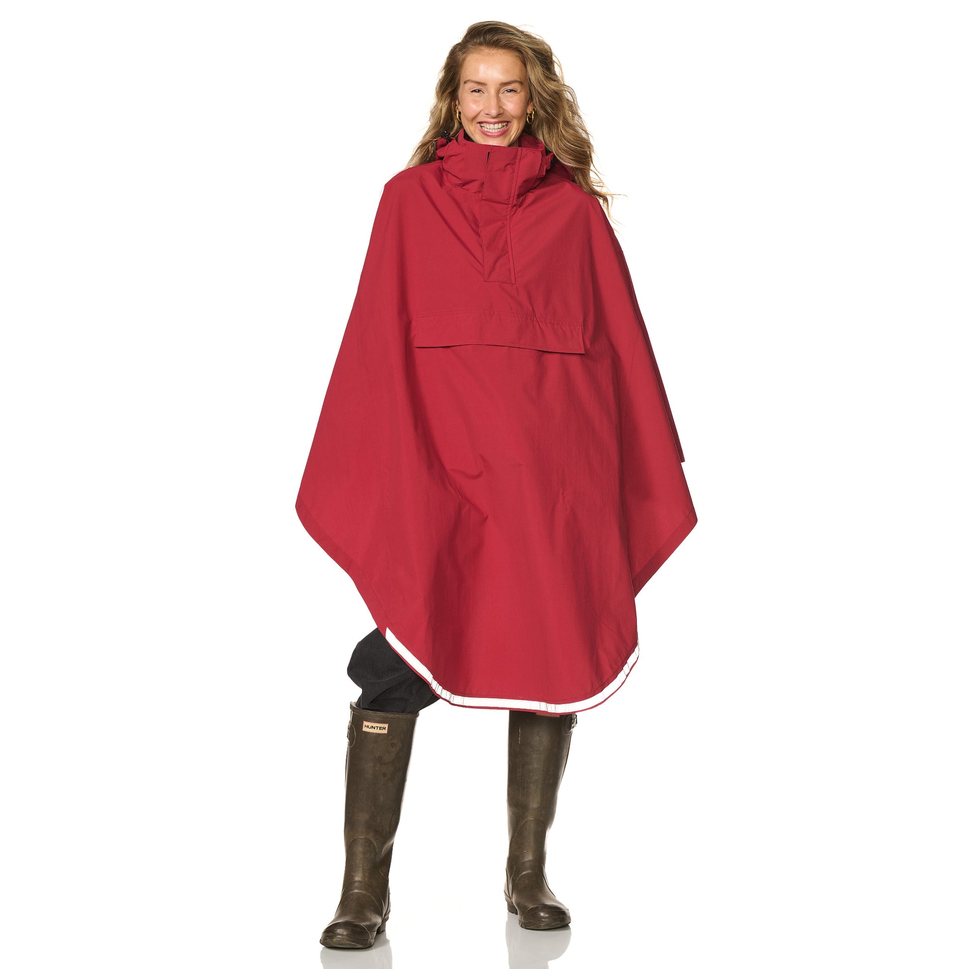 Regencape donkerrood Happy Rainy Days 