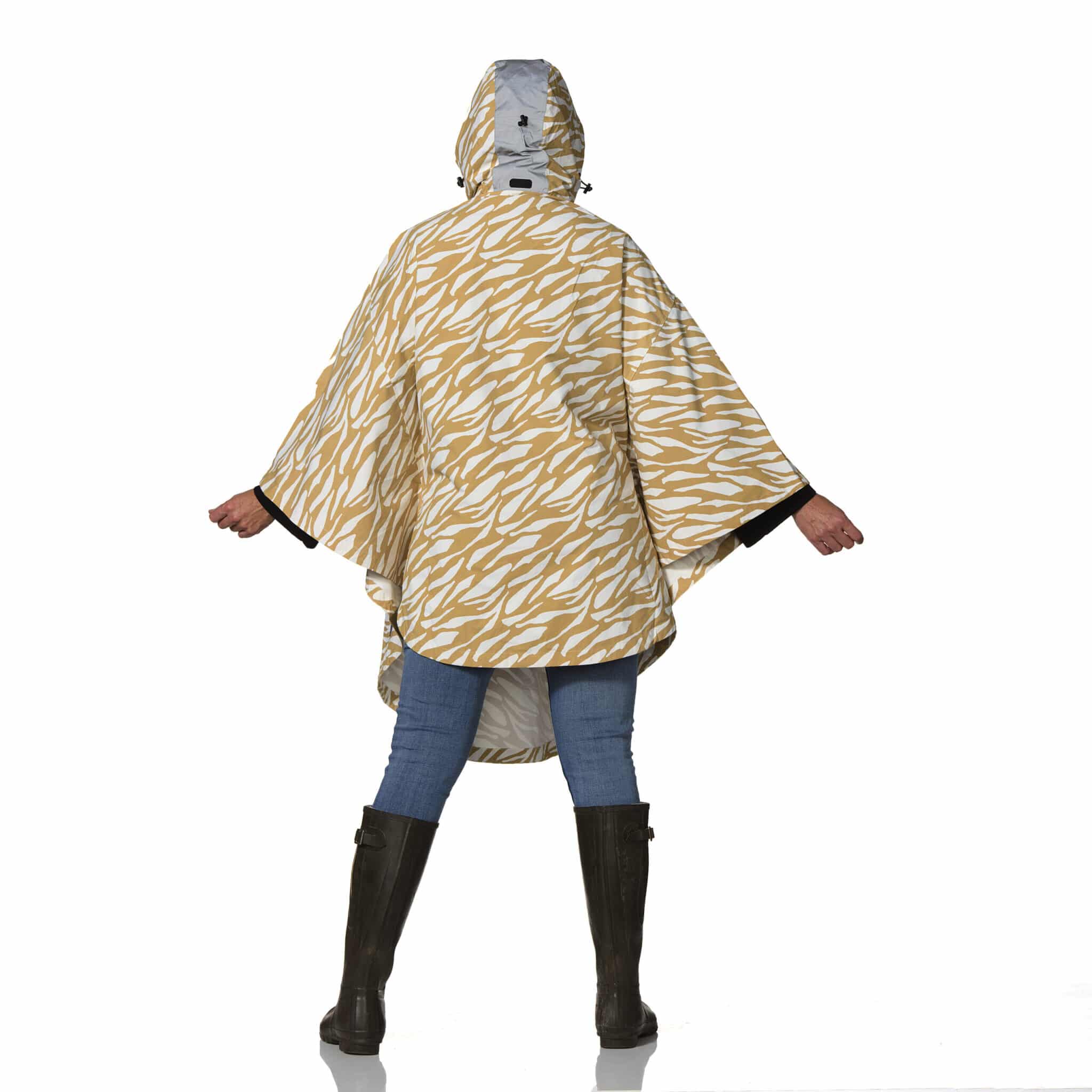 Regencape zebra beige wit Happy Rainy Days 