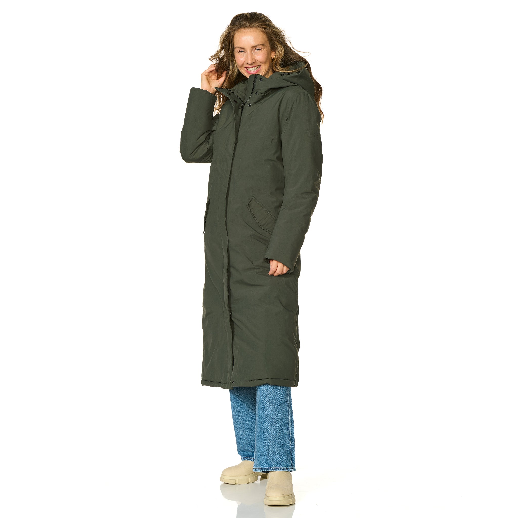 Winterjas Vancouver donkergroen happy rainy days